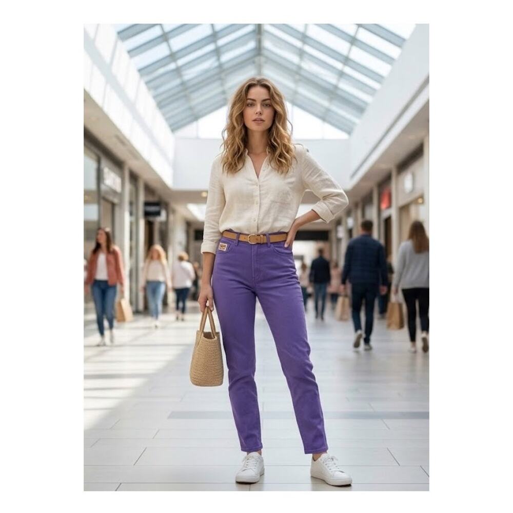The Original Jeanjer Size 9/10 Purple High Rise Slim Fit With Tags